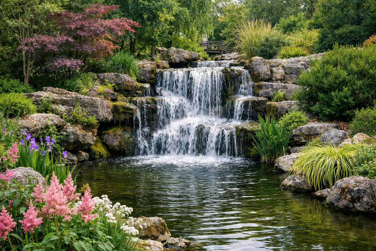Cascade du parc floral de bordeaux nouvelle aquitaine